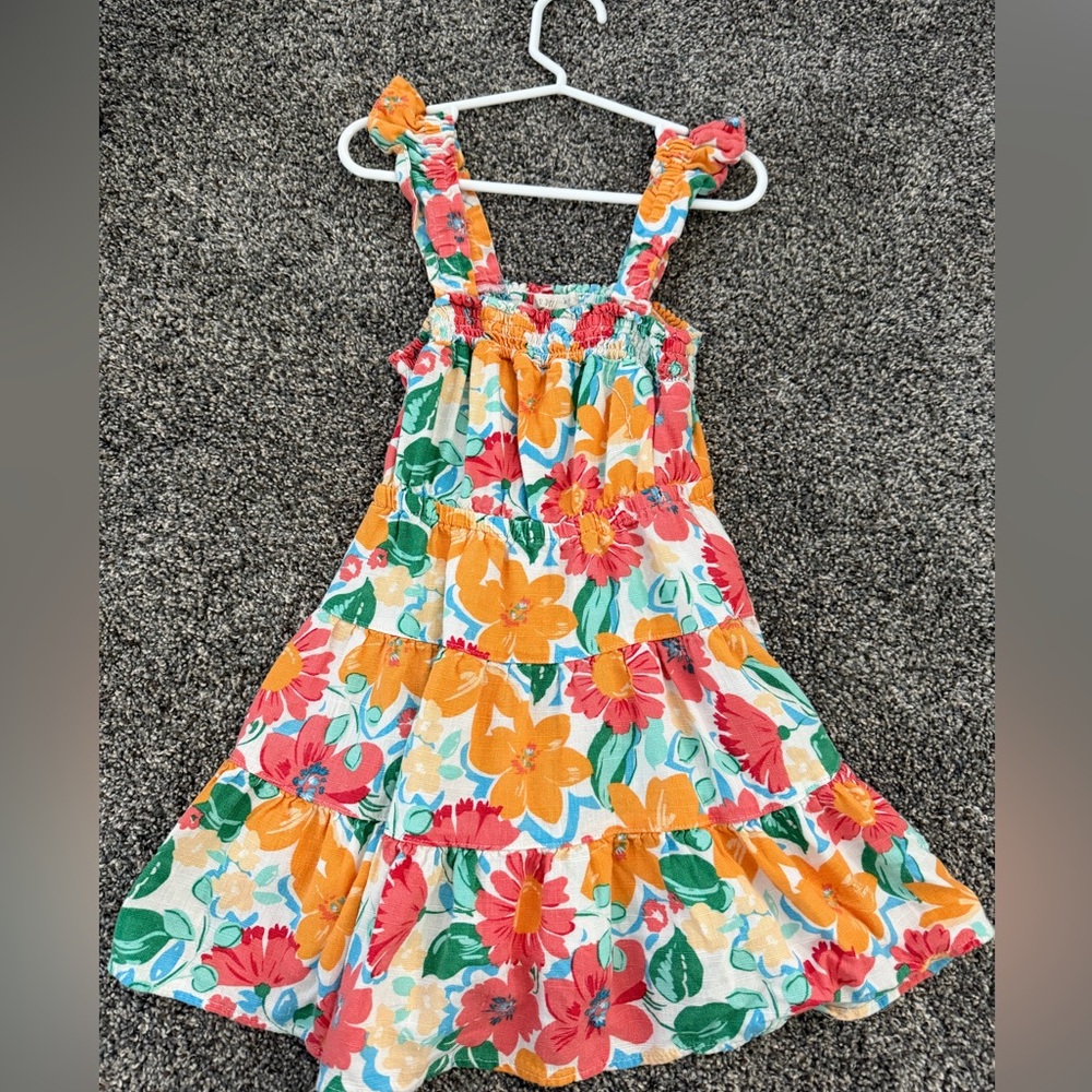 New! Bright Floral Sundress with Ruffled Straps